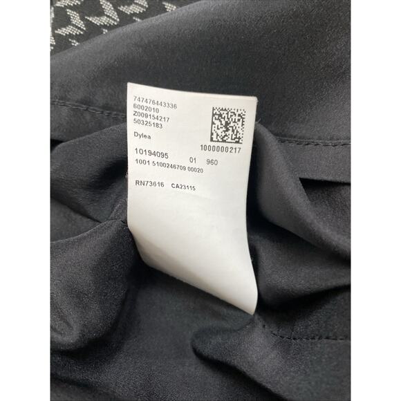 BOSS Hugo Boss Dylea Sheath Dress 3/4 Sleeve Black Gray Knee Work V Neck 6 US - Picture 7 of 8